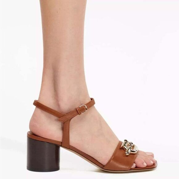 Ferragamo Priscilla Gancini Leather Ankle Strap Sandals, New, Size 7.5/37 - Picture 15 of 15